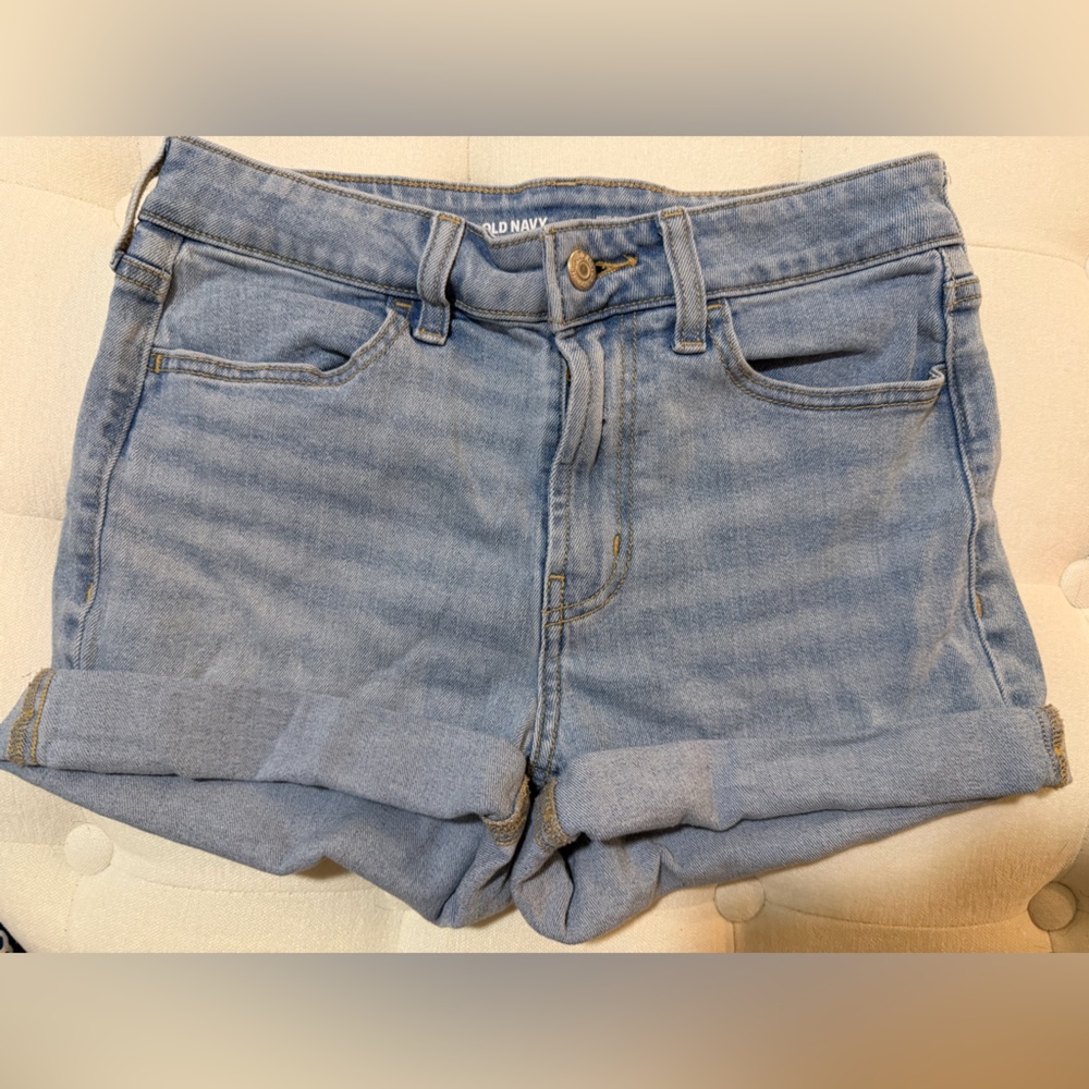 Old Navy Light Blue Denim Roll-Cuff Shorts